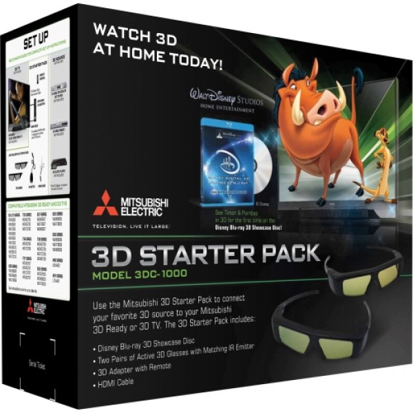 Mitsubishi 3dc 1000 3d Starter Kit With Ir Emitter 2 Pairs Of 3d